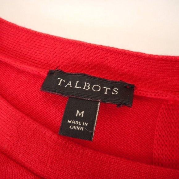 Talbots Women's size M Tunic Sweater Cherry Red Pullover Stretch Knit - Picture 4 of 6